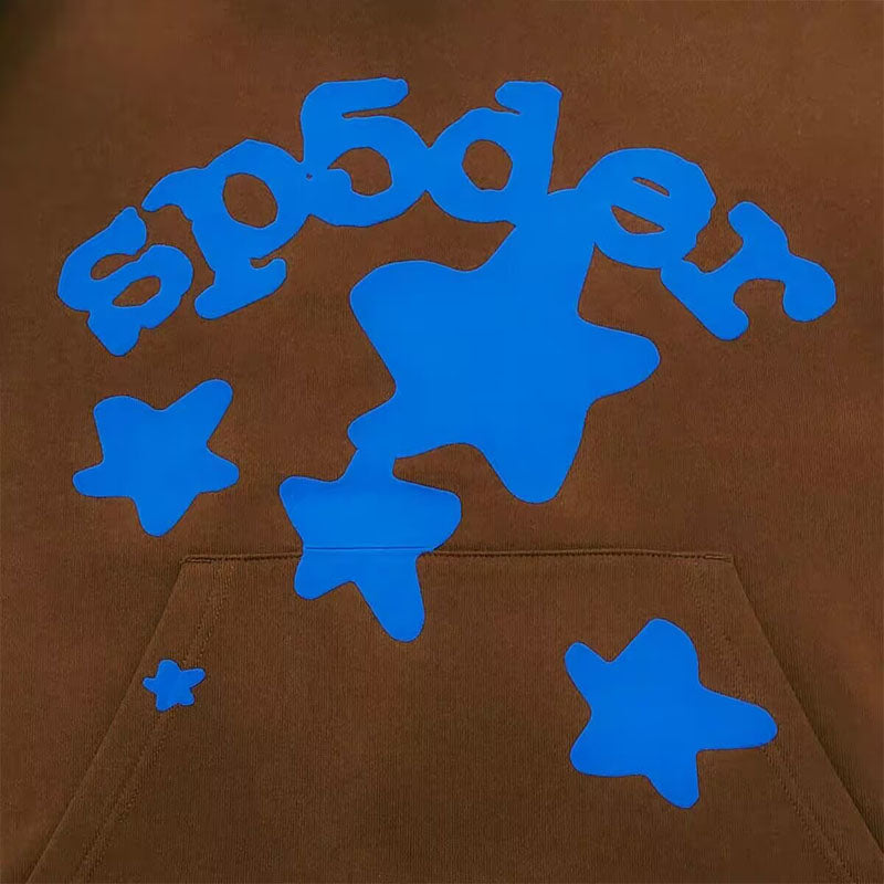 SP5DER Beluga V2 Hoodie Brown | Unisex Y2K Oversized Graphic Sweatshirt