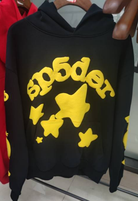 Sp5der Beluga Hoodie Onyx/Yellow | Unisex Y2K Graphic Oversized Sweatshirt