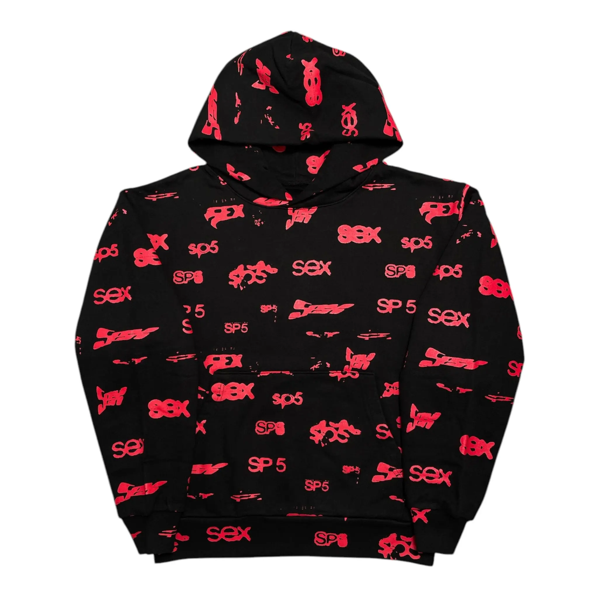 Sp5der Sex AOP Hoodie 'Black'