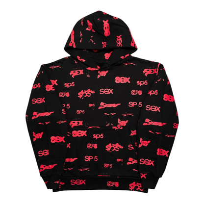 Sp5der Sex AOP Hoodie 'Black'