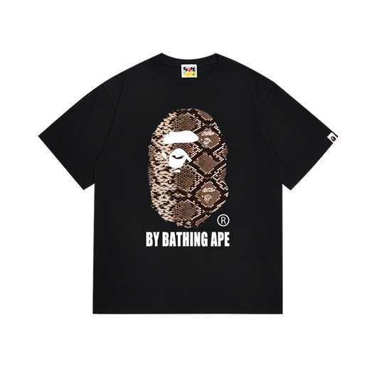 BAPE Snake Pattern By Bathing Ape Tee Black/White