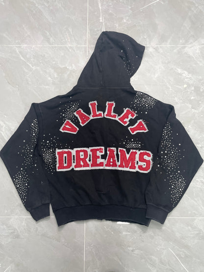 Vale Forever "Pluto Clustered" Full Zip Up Hoodie - Washed Black