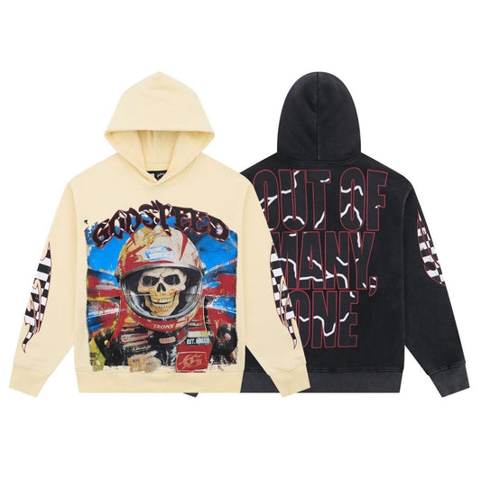 Godspeed Balaclava Skull Hoodie – Black | Unisex Y2K Oversized Fleece Hoodie