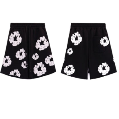 Denim Tears Cotton Wreath Shorts Black/White