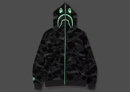 BAPE ABC Camo Shark Full Zip Hoodie Black