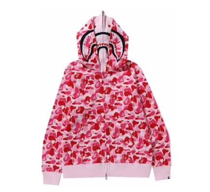 BAPE ABC Camo Double Shark Full Zip Hoodie (FW23) Pink