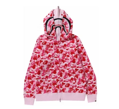 BAPE ABC Camo Double Shark Full Zip Hoodie (FW23) Pink