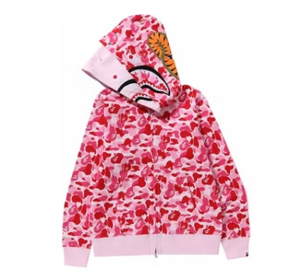 BAPE ABC Camo Double Shark Full Zip Hoodie (FW23) Pink