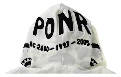BAPE City Camo Shark Full Zip Hoodie White