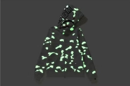 BAPE City Camo Shark Full Zip Hoodie White