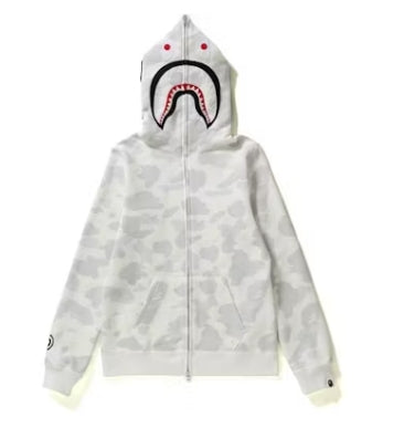 BAPE City Camo Shark Full Zip Hoodie White
