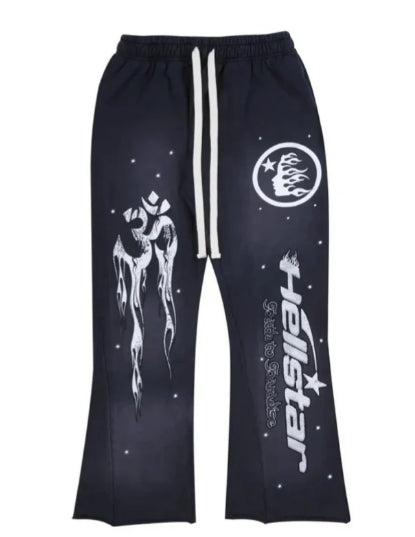 HELLSTAR- Racer Flare Sweatpants Black