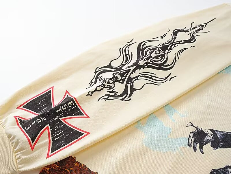 Godspeed Desert Rebel Graphic Long-Sleeve Tee – Sand | Unisex Y2K Oversized Cotton Tee