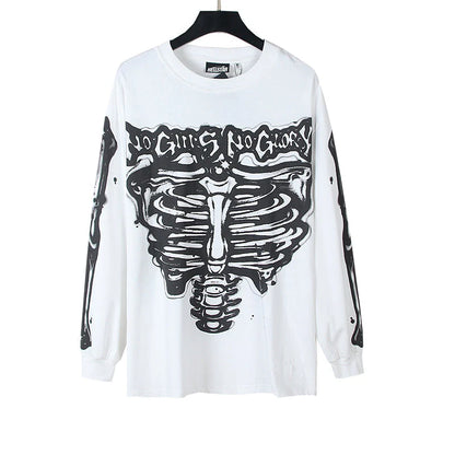 HELLSTAR Airbrushed Bones Graphic Long Sleeve Tee