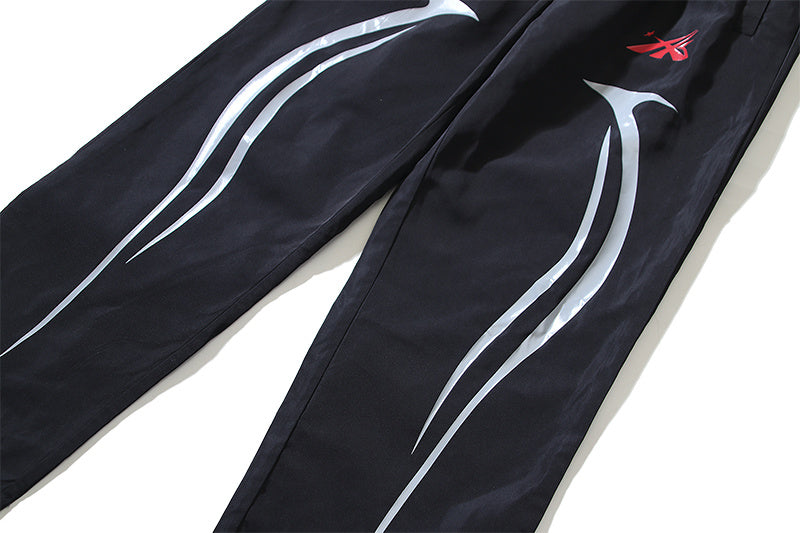 Hellstar Cyber Flame Nylon Track Pants Black