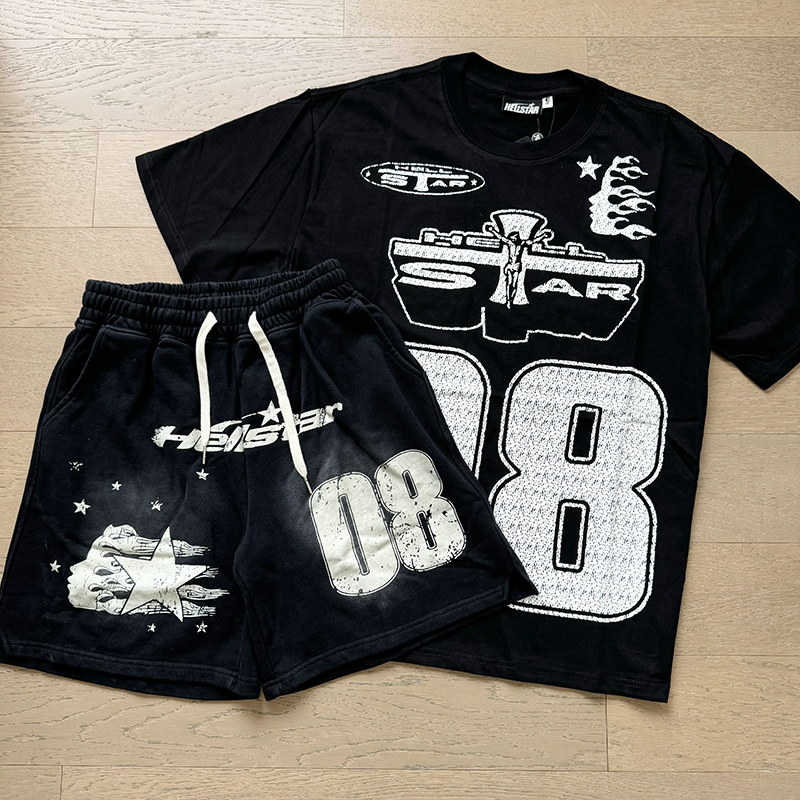 Hellstar Graphic Street Shorts for Men – Summer Urban Hip Hop Style
