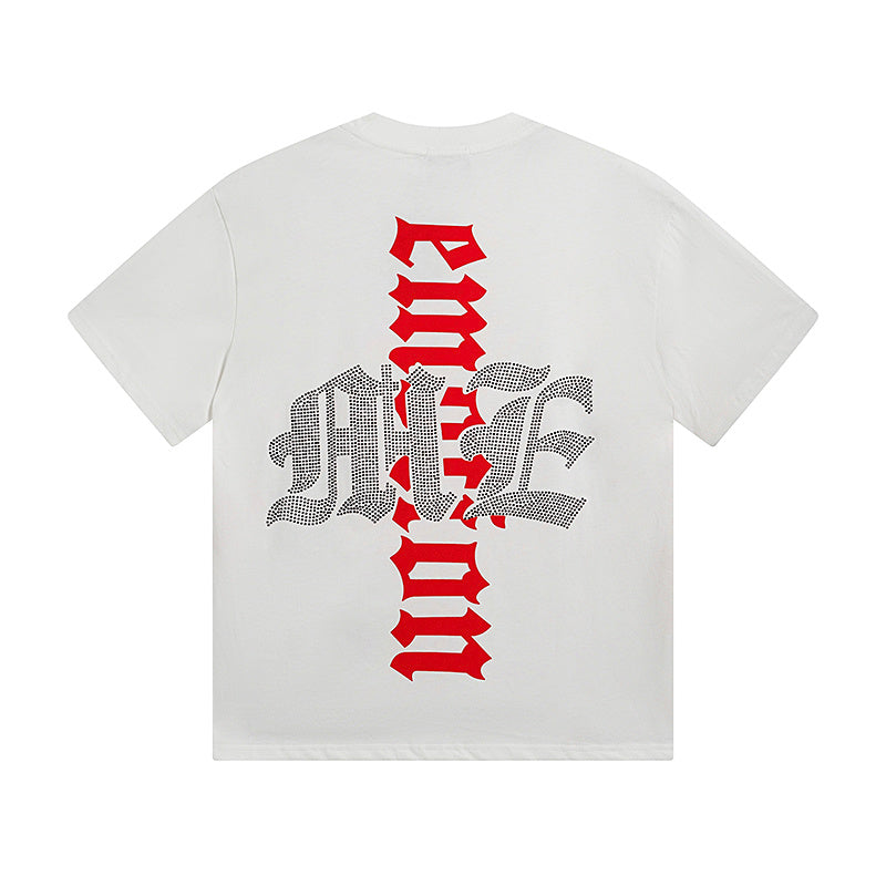 Mixed Emotion Vintage Rhinestone Letter Print T-Shirt Octopus Graphic Tee