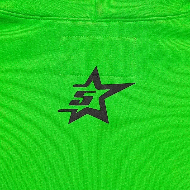 Sp5der Punk  Rhinestone Hoodie Bright Green | Unisex Y2K Oversized Graphic Sweatshirt