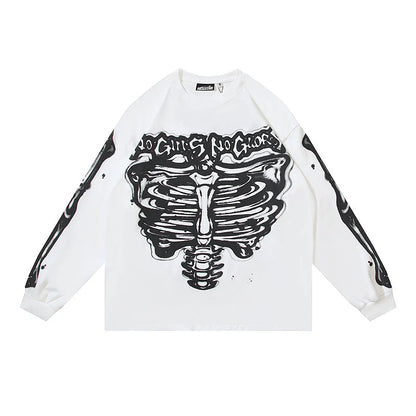 HELLSTAR Airbrushed Bones Graphic Long Sleeve Tee