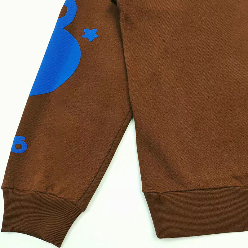 SP5DER Beluga V2 Hoodie Brown | Unisex Y2K Oversized Graphic Sweatshirt