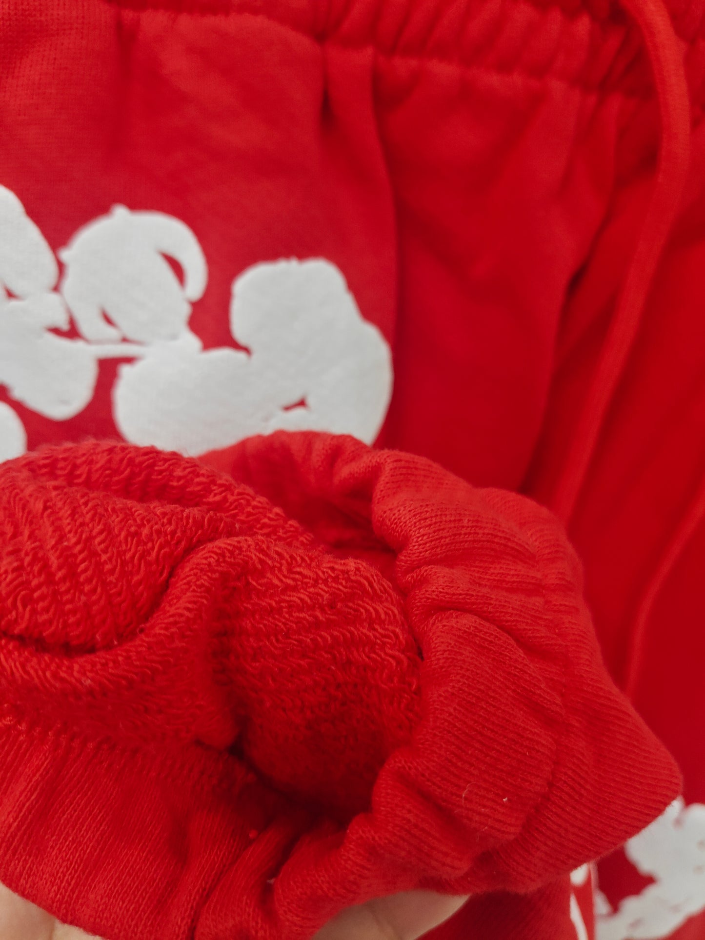 Denim Tears Inspired Cotton Wreath Sweatpants Red