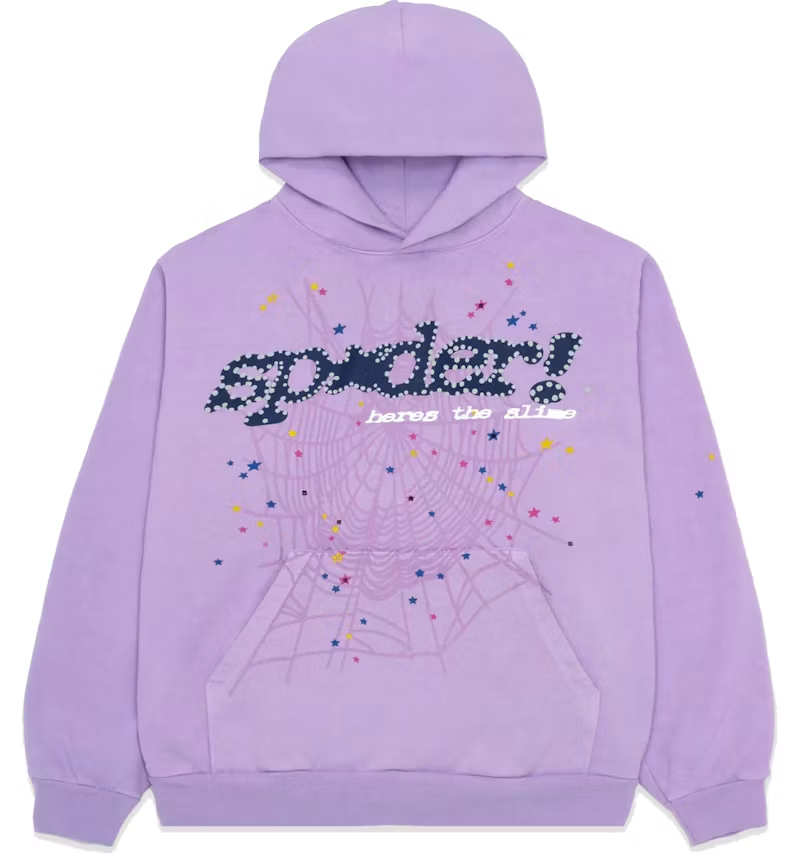 Sp5der Açaí Hoodie Purple Dark Blue