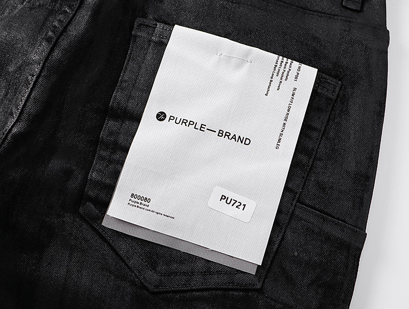 Purple Brand P004 Flare Pressed Coated Jeans Black