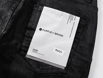 Purple Brand P004 Flare Pressed Coated Jeans Black