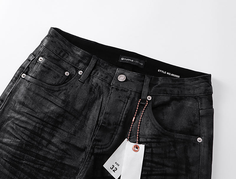 Purple Brand P004 Flare Pressed Coated Jeans Black