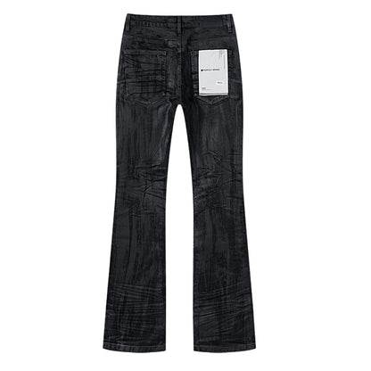 Purple Brand P004 Flare Pressed Coated Jeans Black