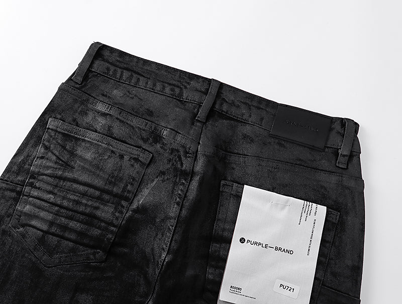 Purple Brand P004 Flare Pressed Coated Jeans Black