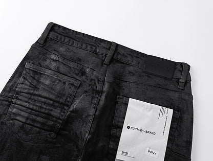 Purple Brand P004 Flare Pressed Coated Jeans Black
