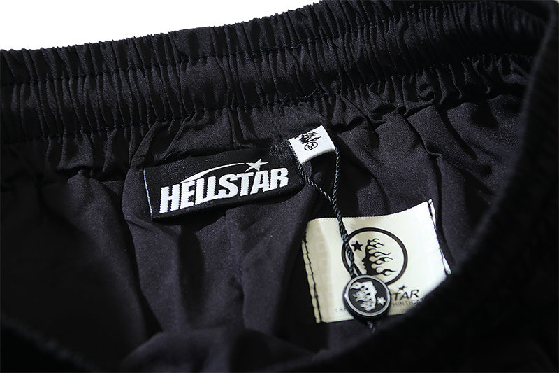 Hellstar Cyber Flame Nylon Track Pants Black