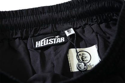 Hellstar Cyber Flame Nylon Track Pants Black