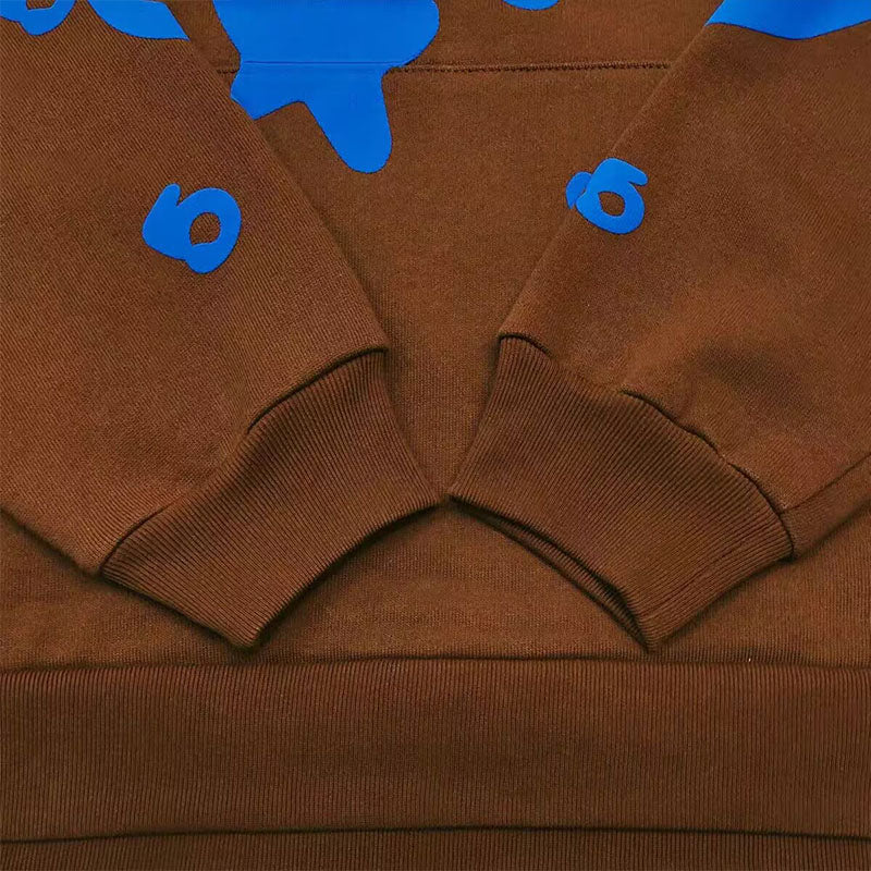 SP5DER Beluga V2 Hoodie Brown | Unisex Y2K Oversized Graphic Sweatshirt