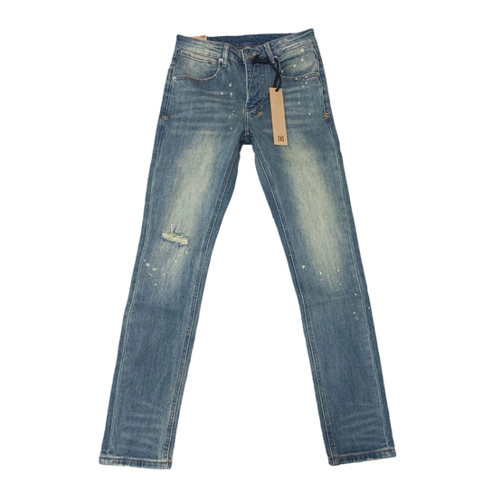 Ksubi Men's Washed Blue Paint Splatter Distressed Jeans