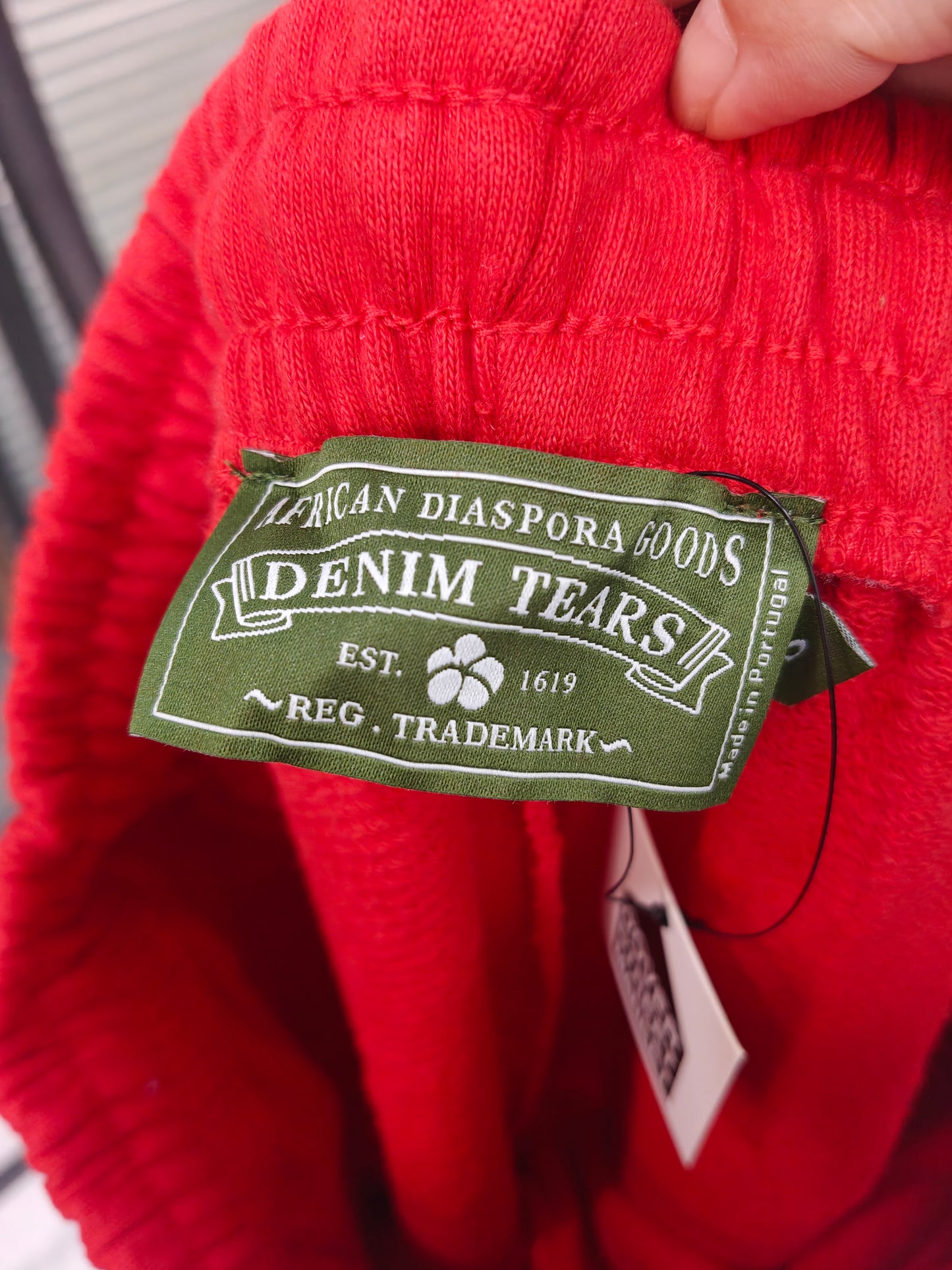 Denim Tears Inspired Cotton Wreath Sweatpants Red