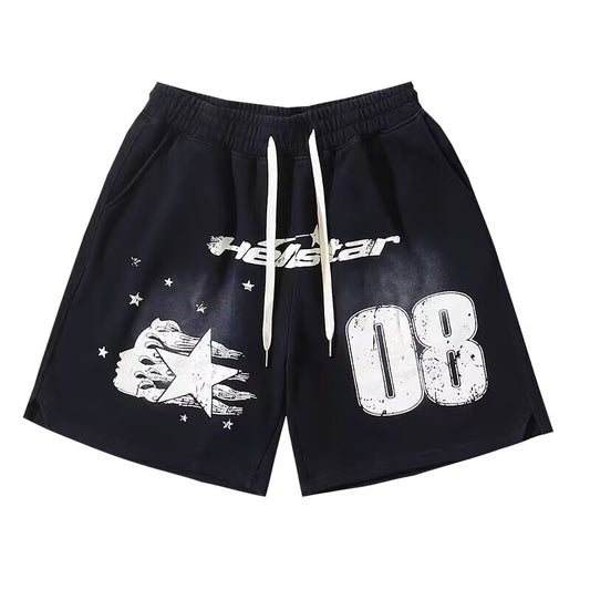 Hellstar Graphic Street Shorts for Men – Summer Urban Hip Hop Style