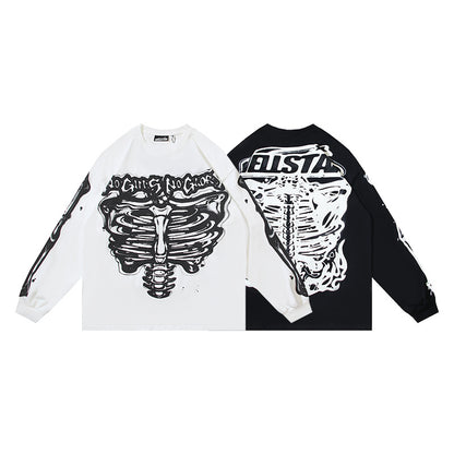HELLSTAR Airbrushed Bones Graphic Long Sleeve Tee