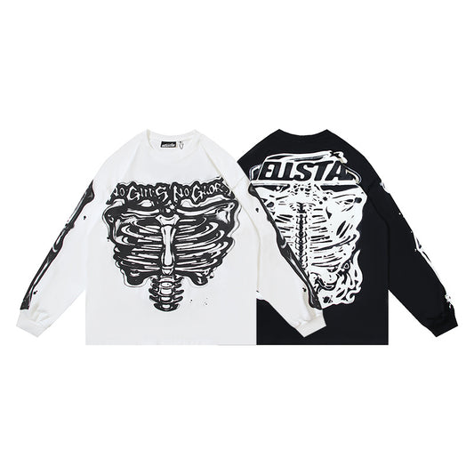 HELLSTAR Airbrushed Bones Graphic Long Sleeve Tee