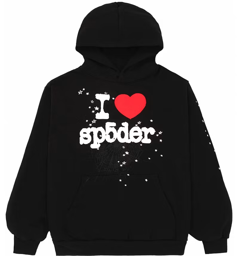 Sp5der I Heart SP5 Hoodie 'Black'