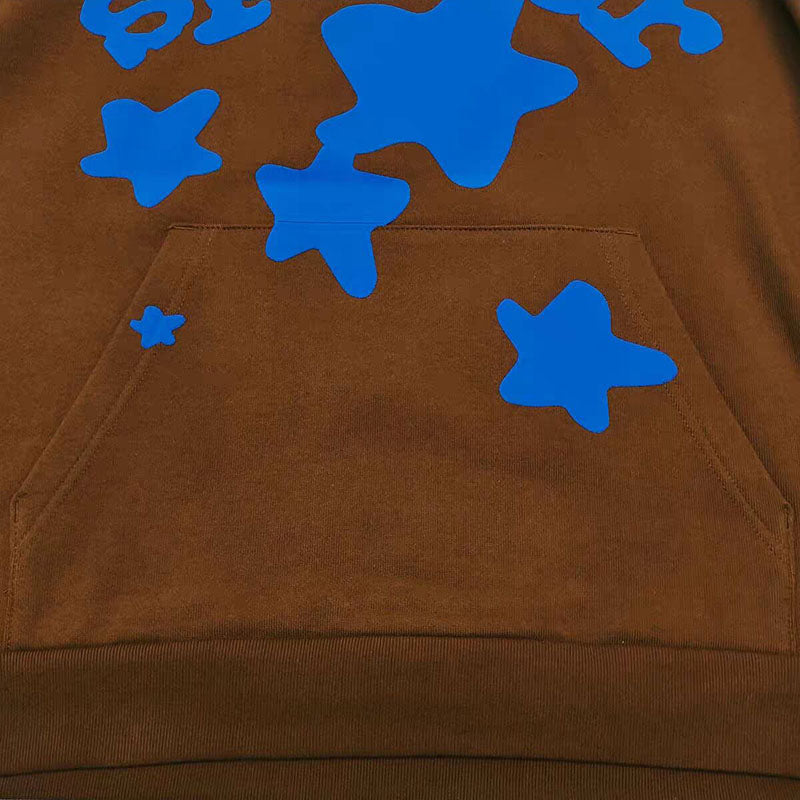 SP5DER Beluga V2 Hoodie Brown | Unisex Y2K Oversized Graphic Sweatshirt