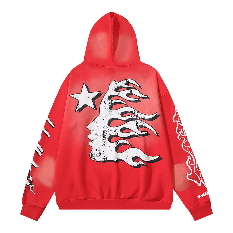 HELLSTAR- Studios Records Hoodie Washed Red