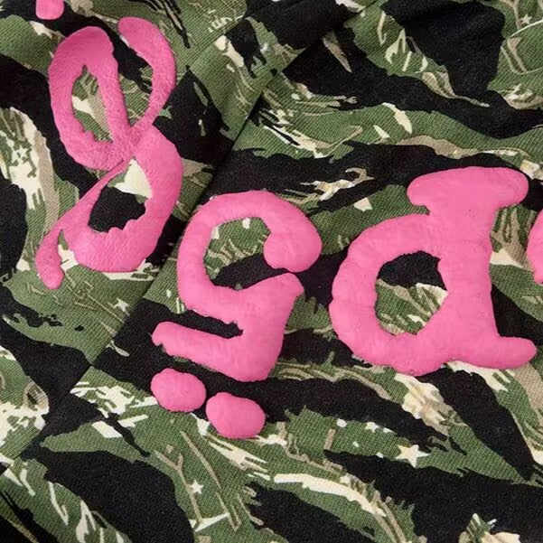 Sp5der OG Web V2 Tiger Camo Hoodie | Unisex Y2K Oversized Graphic Sweatshirt