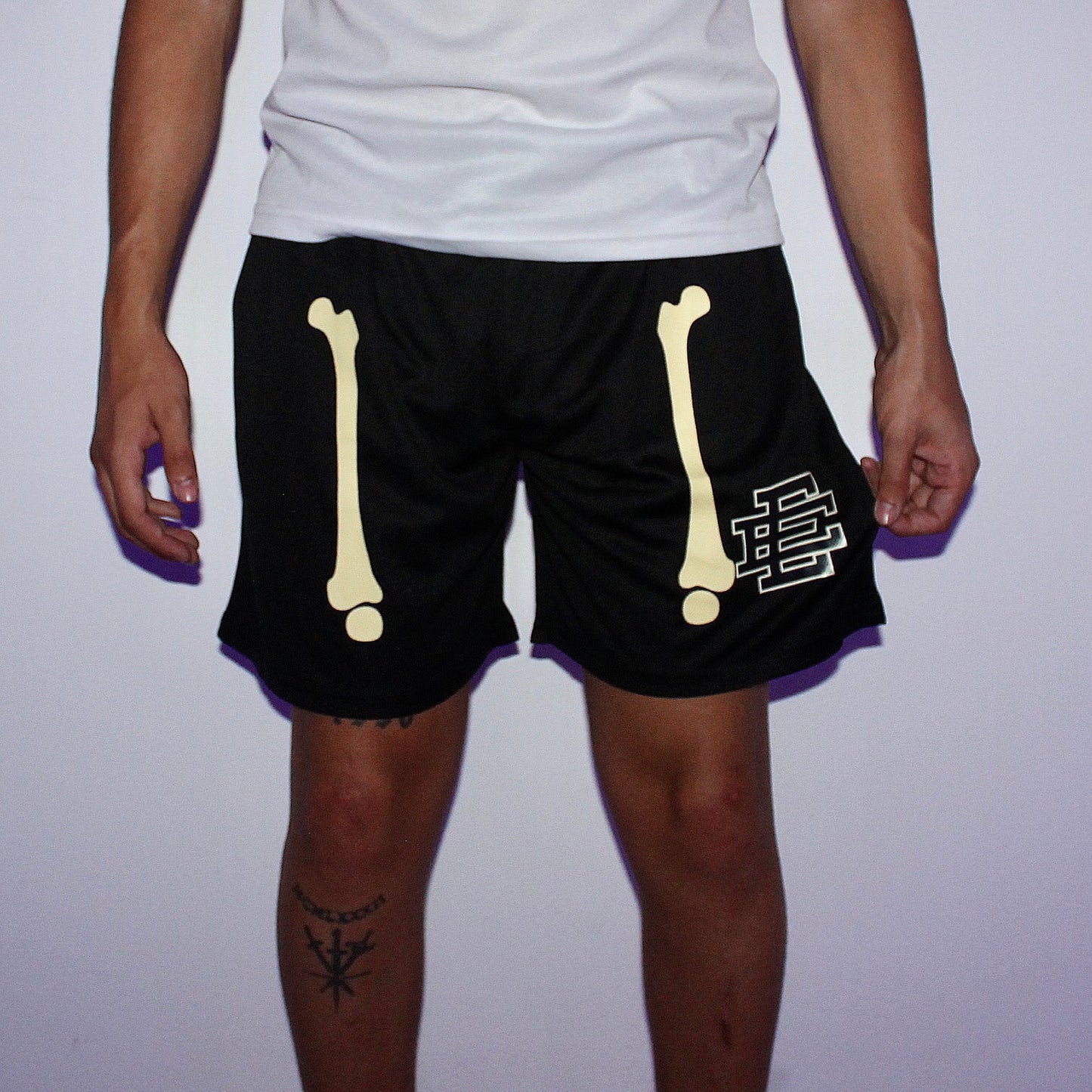 Eric Emanuel Baggy Graphic Shorts – Mesh Black Basketball Shorts