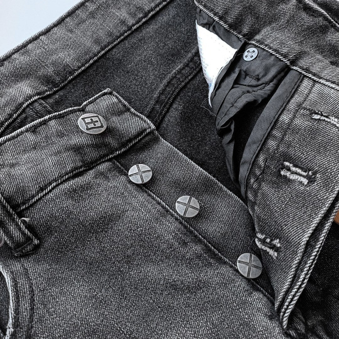 Ksubi Chitch Slim Men's Distressed Washed Grey Jeans