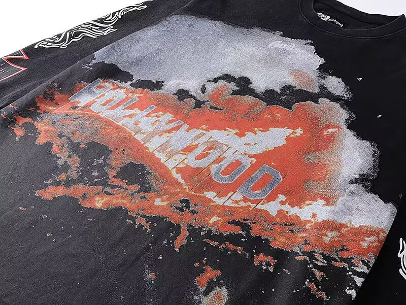 Godspeed Hollywood Burnout L/S Tee – Black | Unisex Y2K Oversized Cotton Tee