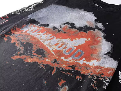 Godspeed Hollywood Burnout L/S Tee – Black | Unisex Y2K Oversized Cotton Tee