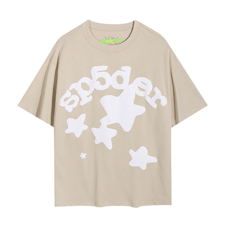 Sp5der Men Soft Cotton Top Featuring a Star-Accented Spider Artwork