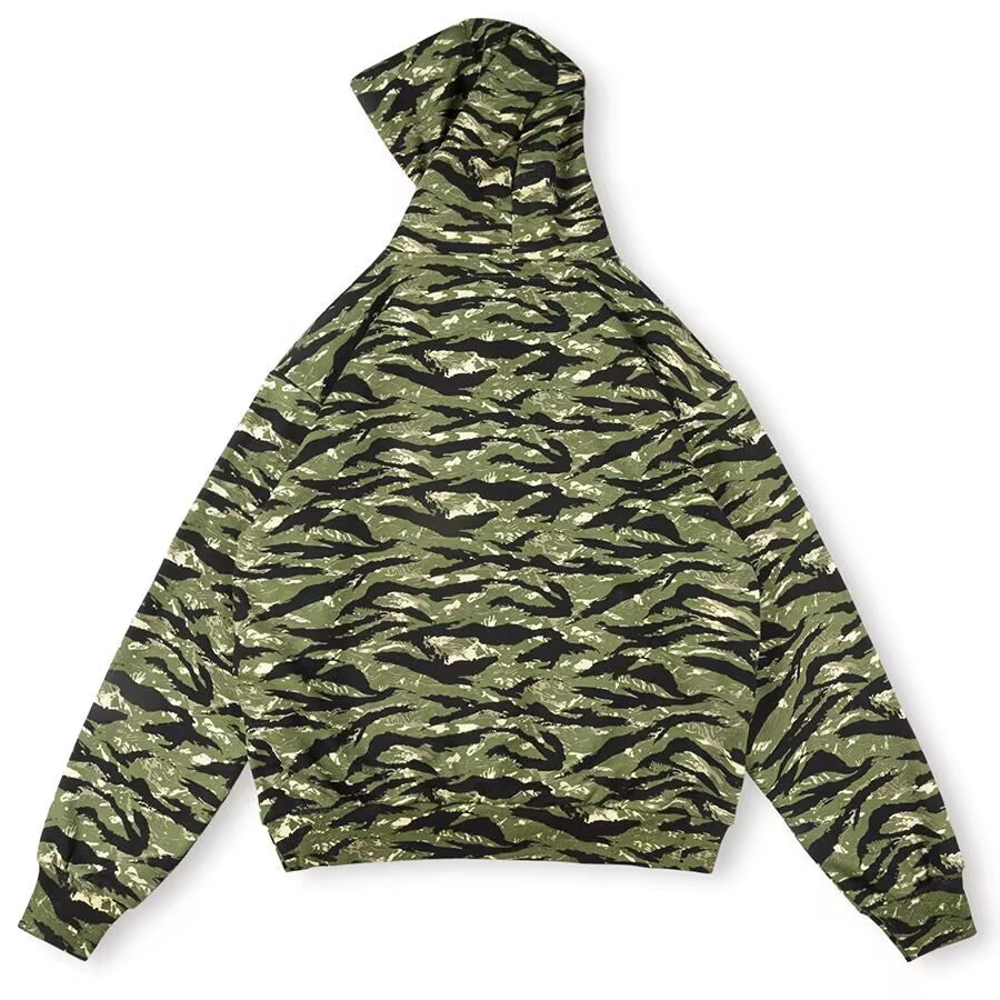 Sp5der OG Web V2 Tiger Camo Hoodie | Unisex Y2K Oversized Graphic Sweatshirt